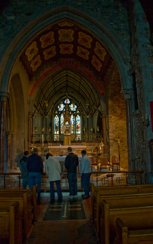 Inside church